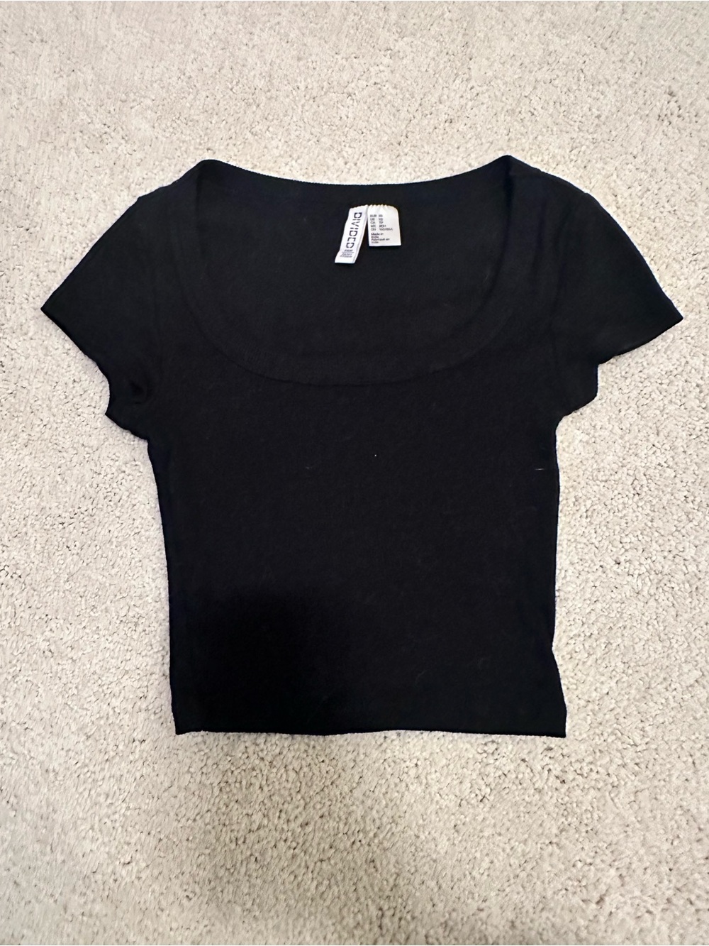 Black scoop neck top
